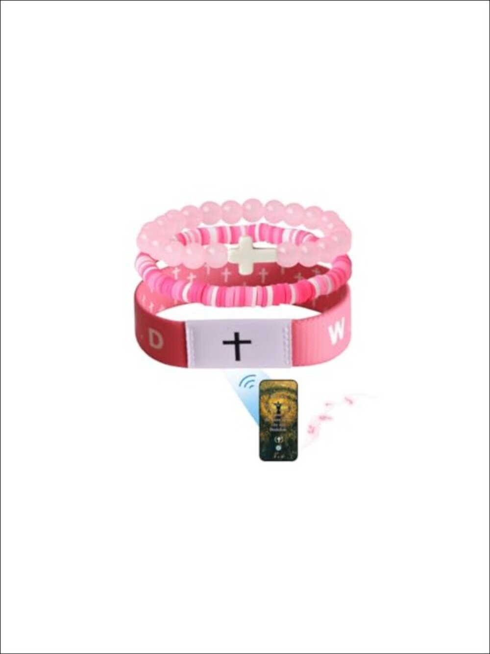 WWJD Bible Verse Scannable Silicone Stretch Bracelet Religious Gift